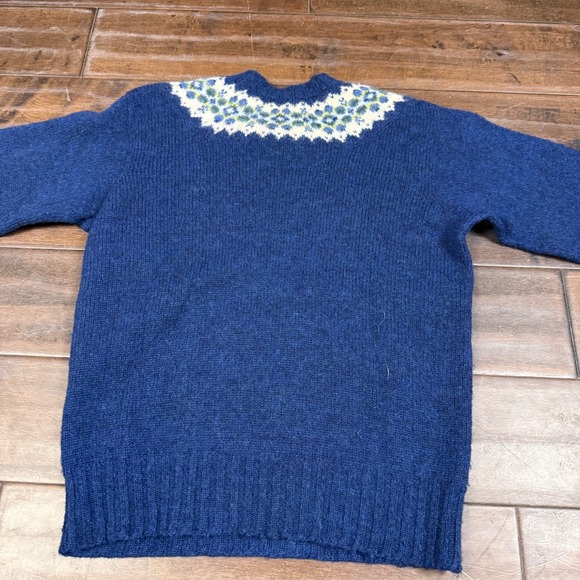 Vintage Dean's Of Scotland Cardigan Fair Isle Sweater | Blue | Size 38 Small - Picture 10 of 12